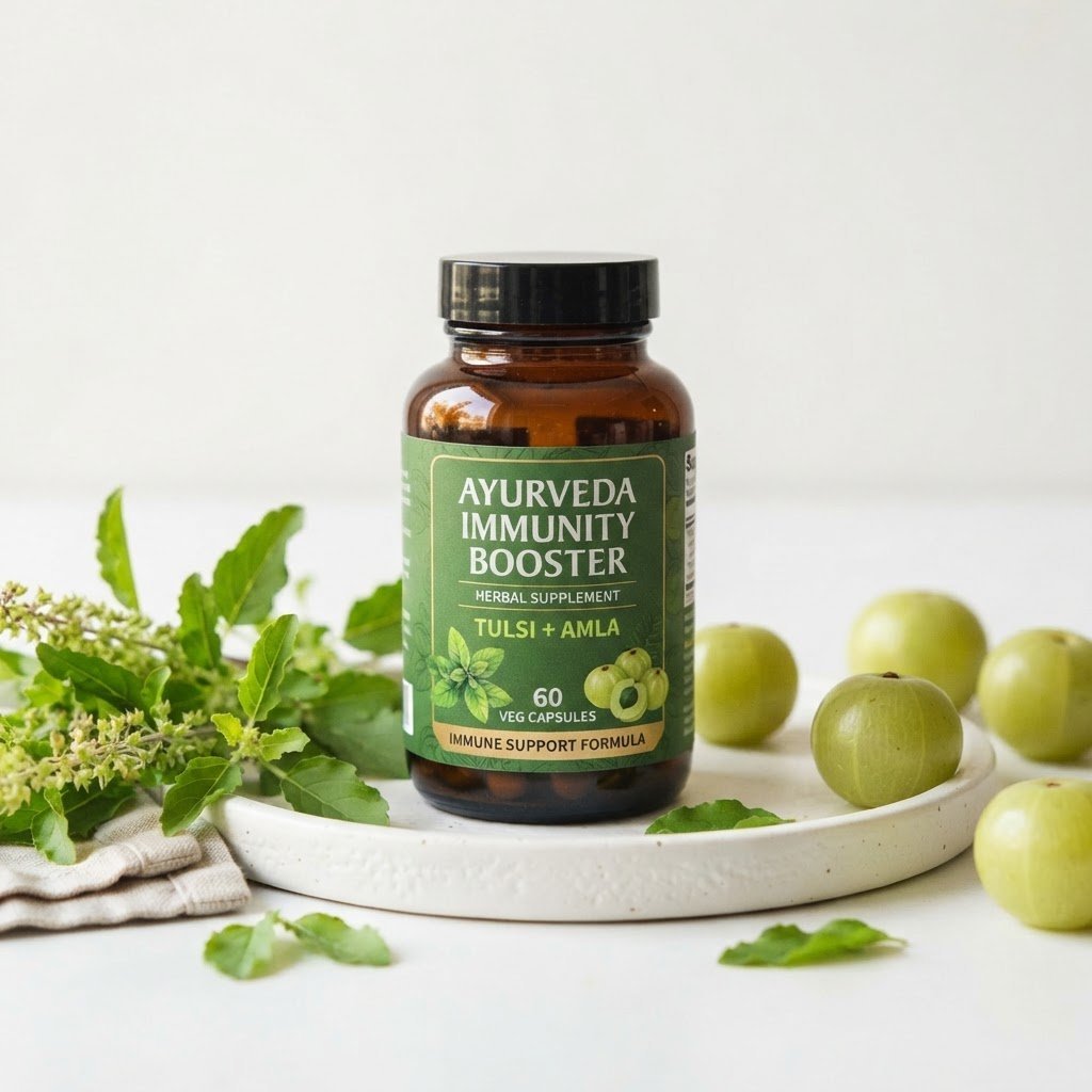 Finished herbal formulation packaging bottle mockup